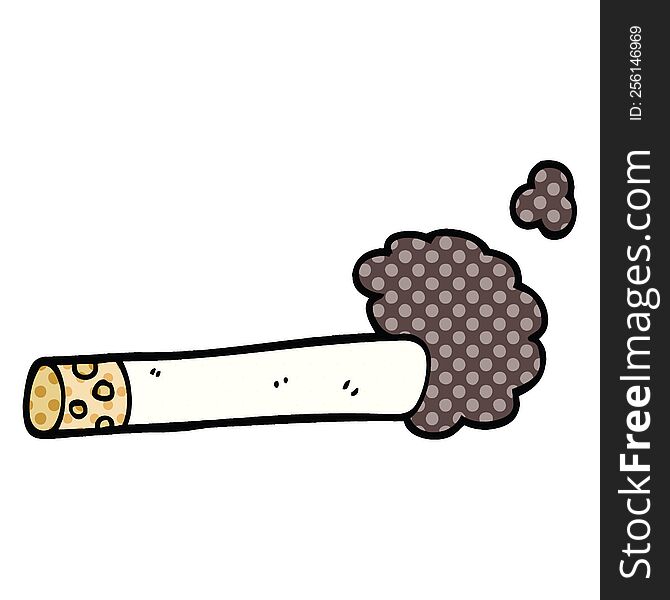 Comic Book Style Cartoon Cigarette