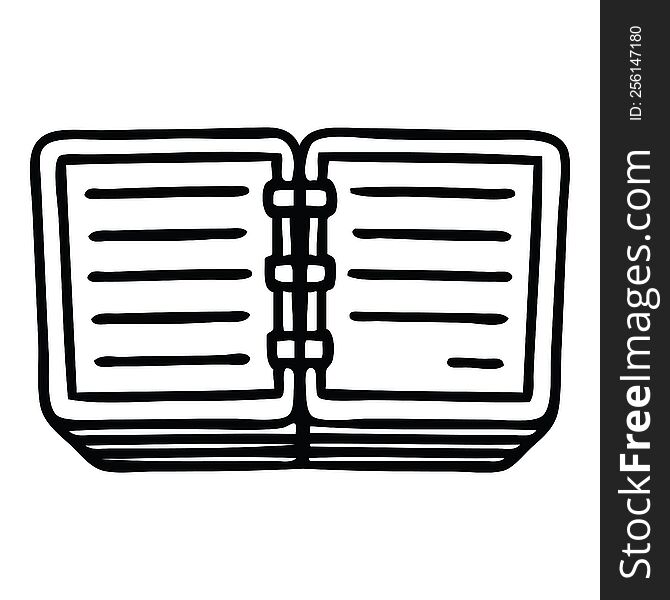 line drawing cartoon of a stack of  diaries