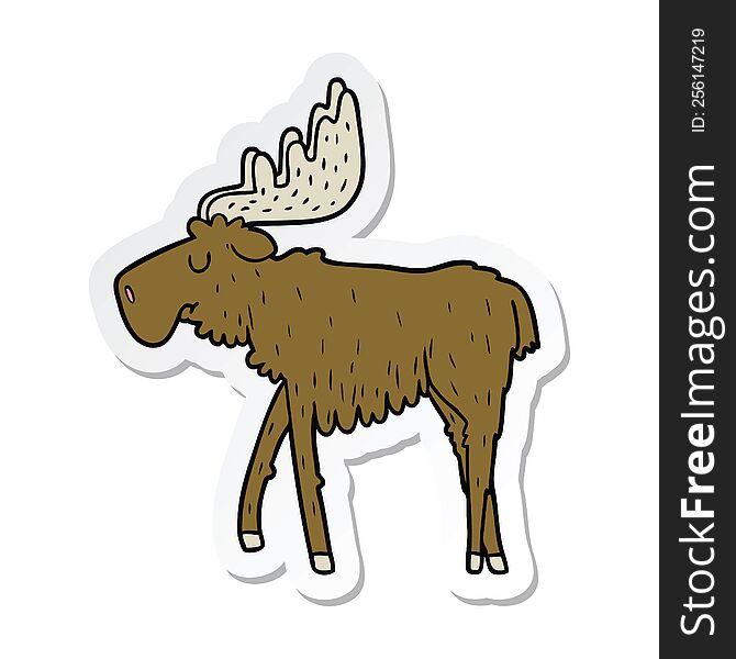 Sticker Of A Cartoon Moose