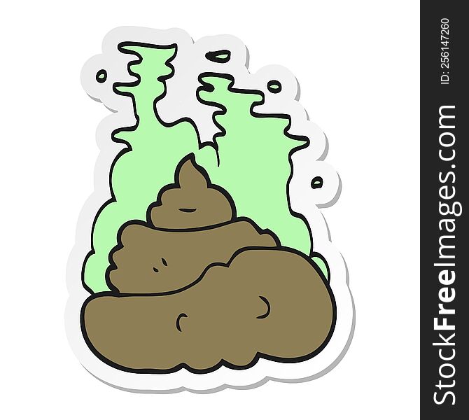 sticker of a cartoon gross poop