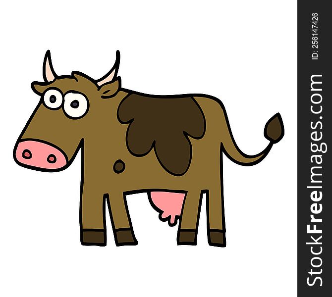 cartoon doodle farm cow