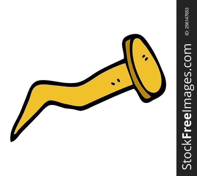cartoon doodle brass nail