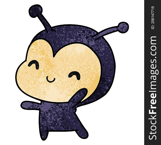 textured cartoon illustration kawaii of a cute lady bug. textured cartoon illustration kawaii of a cute lady bug