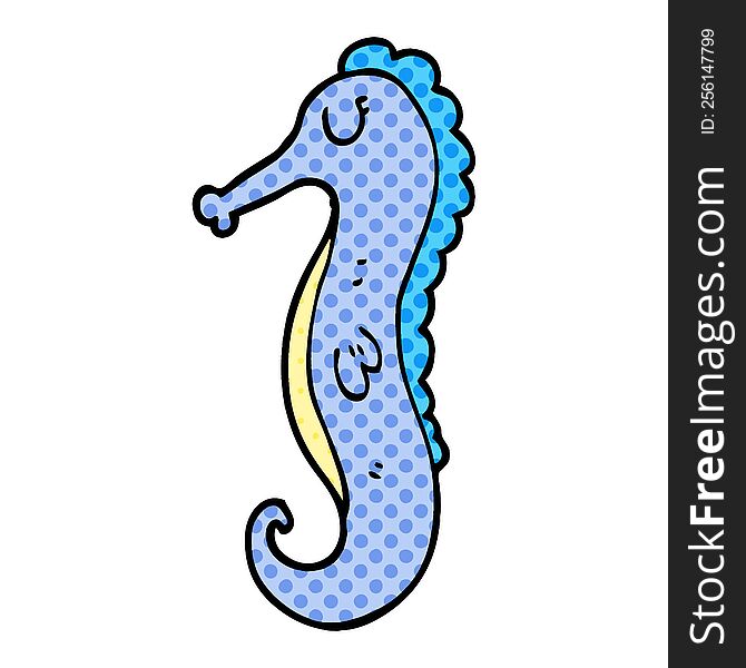 Cartoon Doodle Sea Horse