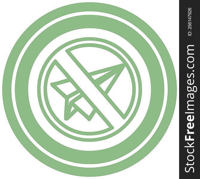 paper plane ban circular icon symbol