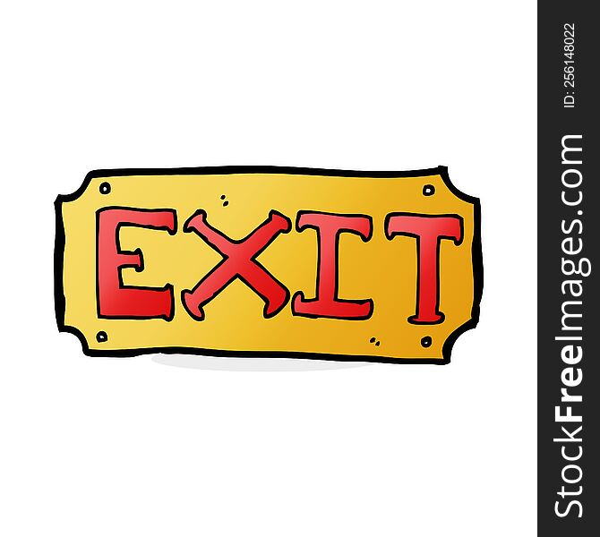 cartoon exit sign