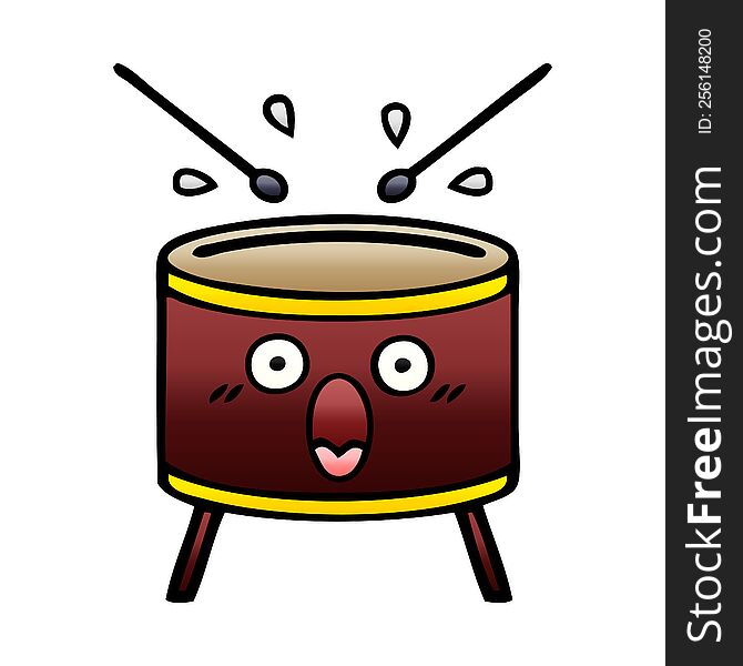 Gradient Shaded Cartoon Drum