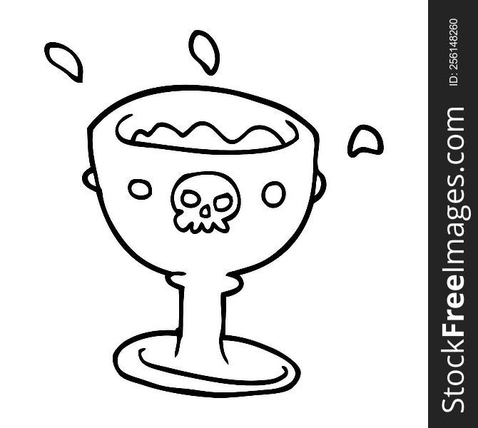 line drawing cartoon goblet