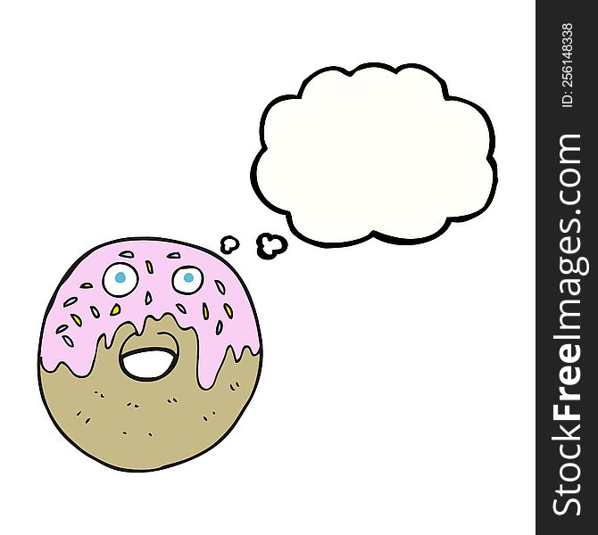 freehand drawn thought bubble cartoon doughnut