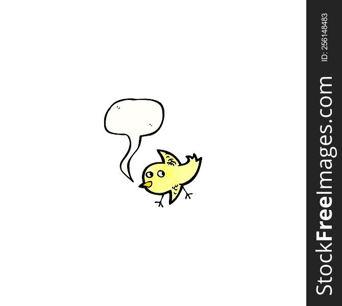 cartoon little bird with speech bubble