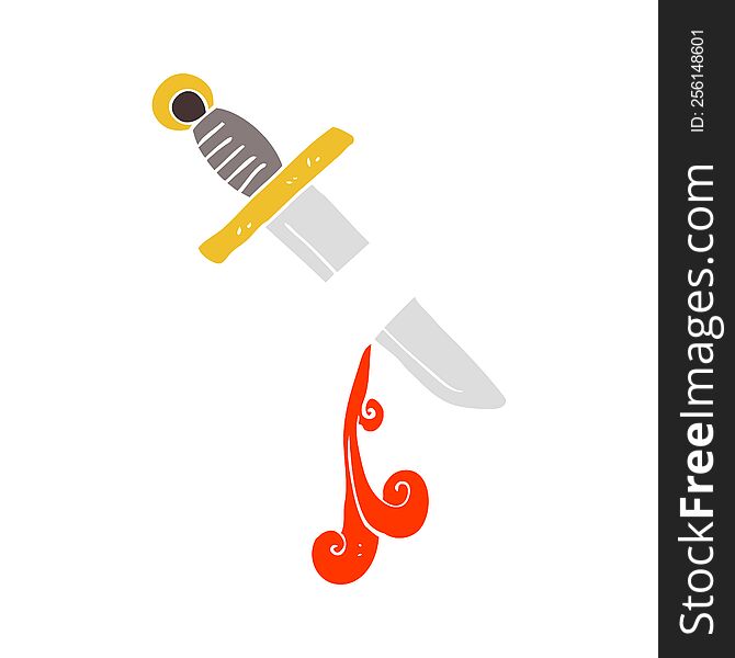 flat color illustration of tattoo knife symbol. flat color illustration of tattoo knife symbol