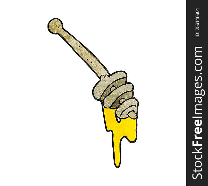 freehand textured cartoon honey dipper