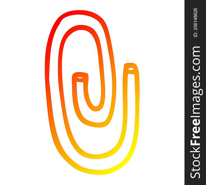 warm gradient line drawing of a cartoon paper clip