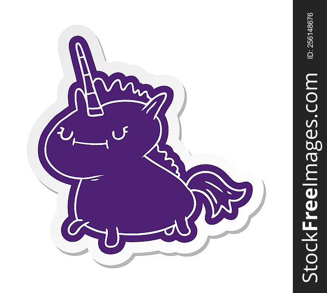 Cartoon Sticker Of A Magical Unicorn