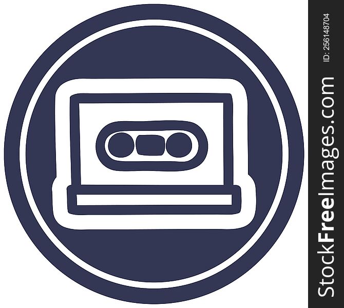 cassette tape circular icon symbol