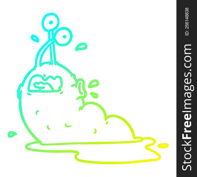 Cold Gradient Line Drawing Gross Cartoon Slug