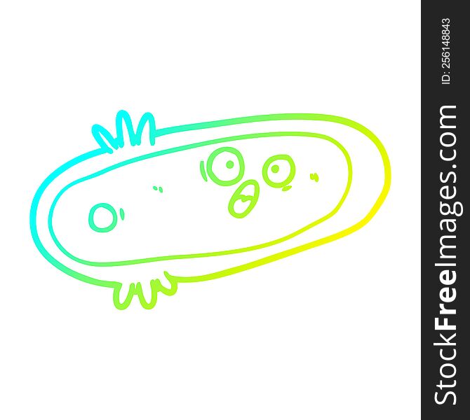 cold gradient line drawing of a cartoon germ