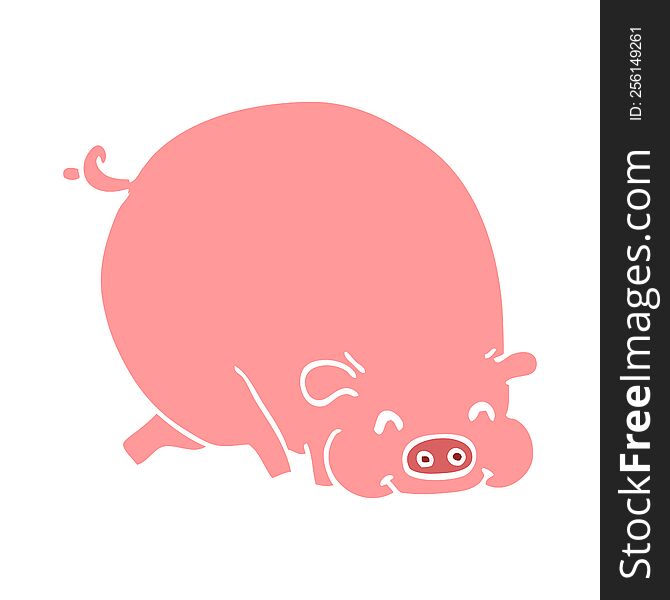 cartoon doodle fat pig