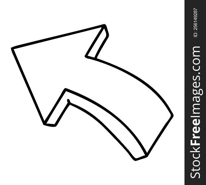 line doodle of a pointing arrow. line doodle of a pointing arrow