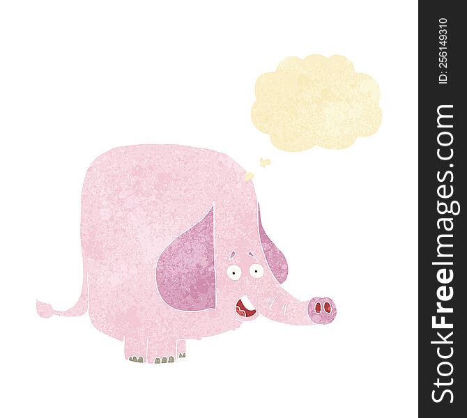 Cartoon Pink Elephant With Thought Bubble