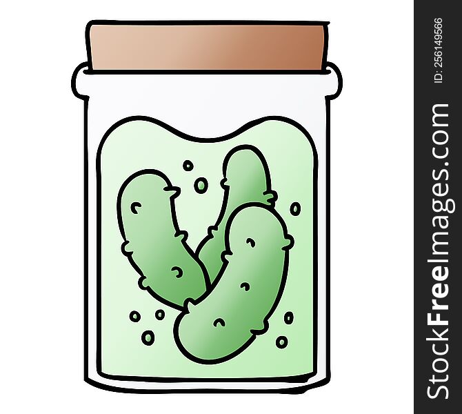 Gradient Cartoon Doodle Jar Of Pickled Gherkins