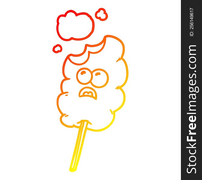 Warm Gradient Line Drawing Cotton Candy Cartoon