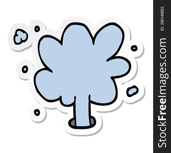 Sticker Of A Cartoon Spouting Water
