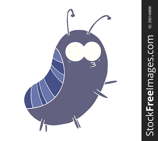 Funny Flat Color Style Cartoon Beetle