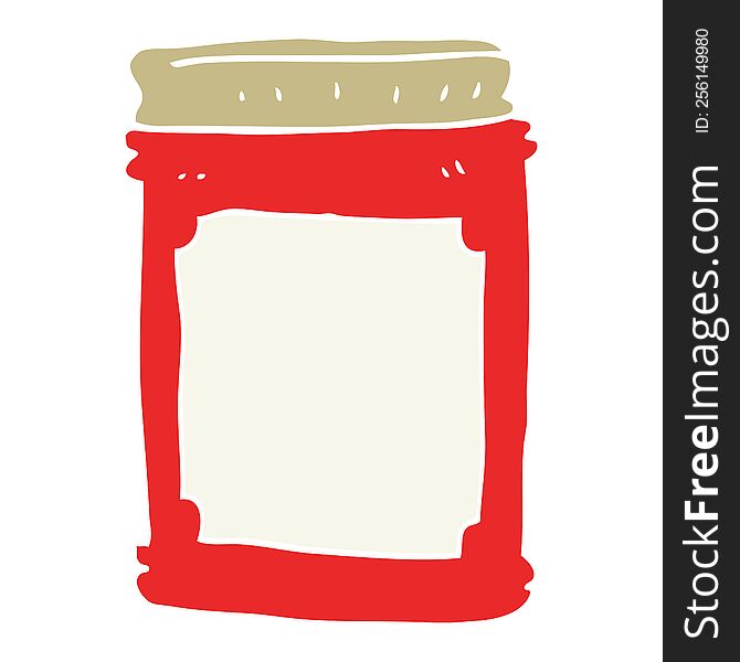 Flat Color Illustration Of A Cartoon Jam Jar