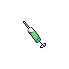 Cartoon Drugs Syringe Stock Image