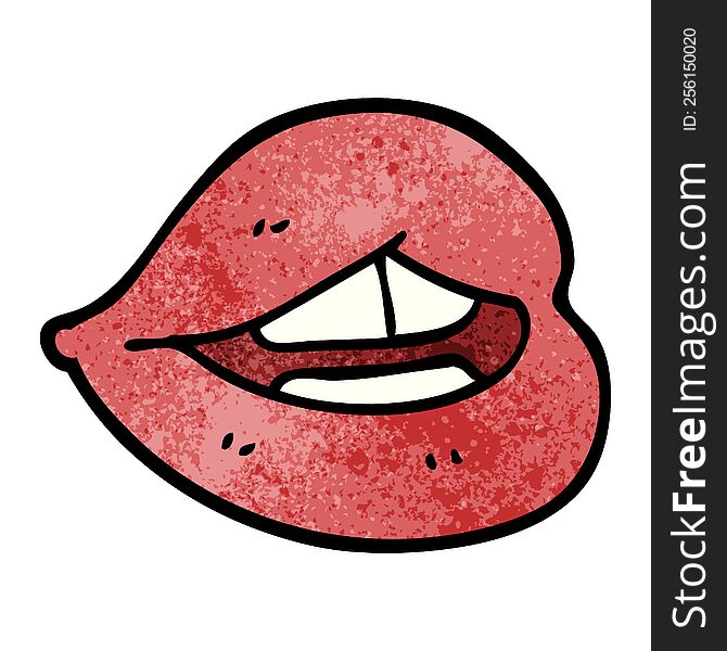 Cartoon Doodle Pink Lips