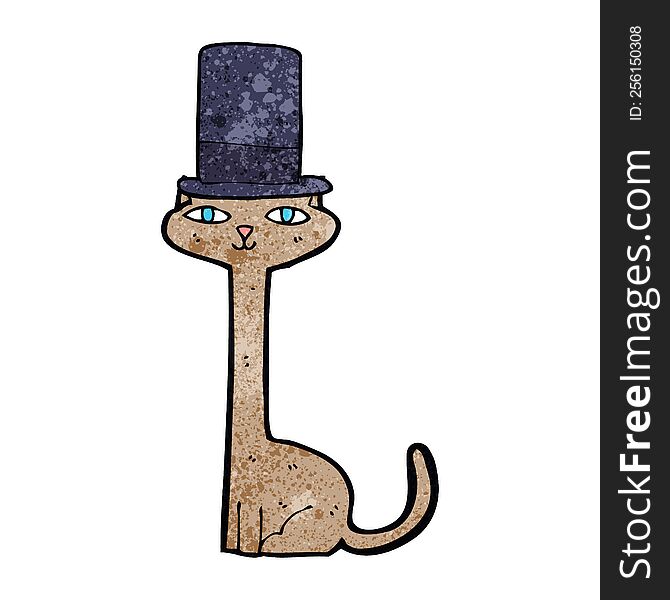 cartoon cat wearing top hat. cartoon cat wearing top hat