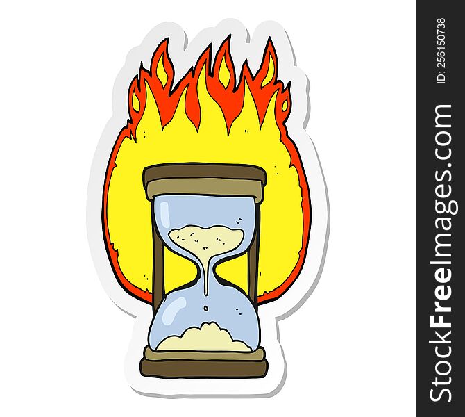 Sticker Of A Cartoon Time Running Out