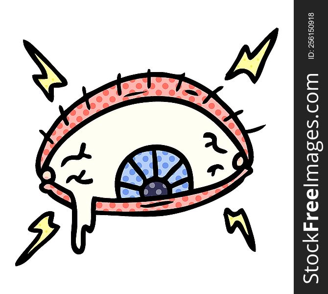 cartoon doodle of an enraged eye