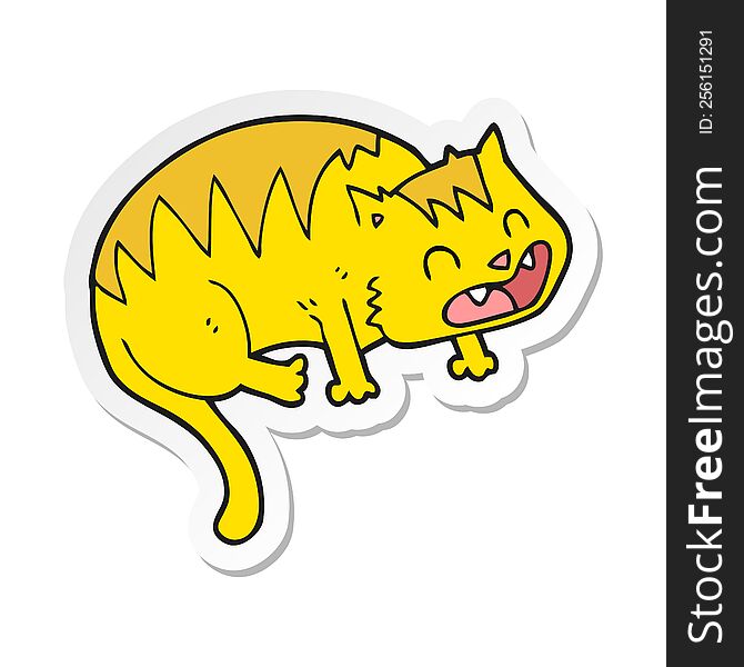 Sticker Of A Cartoon Cat