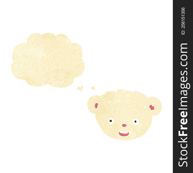 Cartoon Polar Bear Face With Thought Bubble