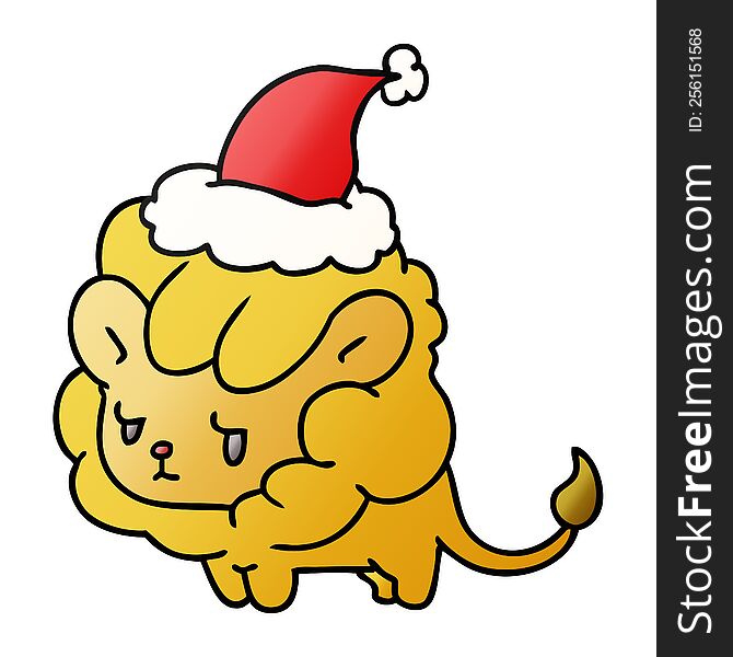 Christmas Gradient Cartoon Of Kawaii Lion
