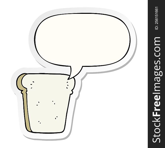 cartoon slice of bread with speech bubble sticker