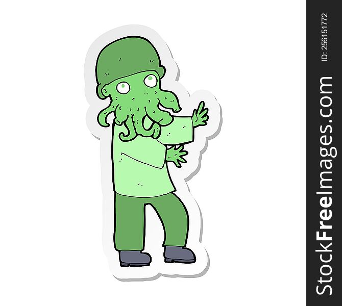 Sticker Of A Cartoon Monster Man