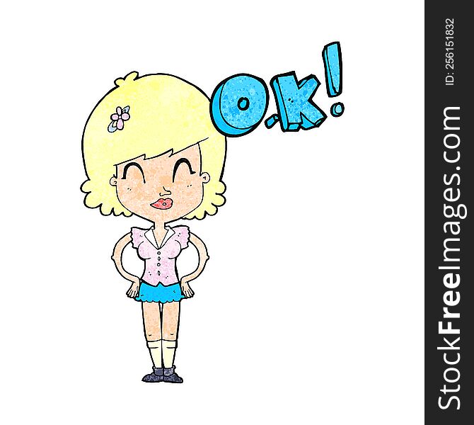 Cartoon Woman Thinking OK