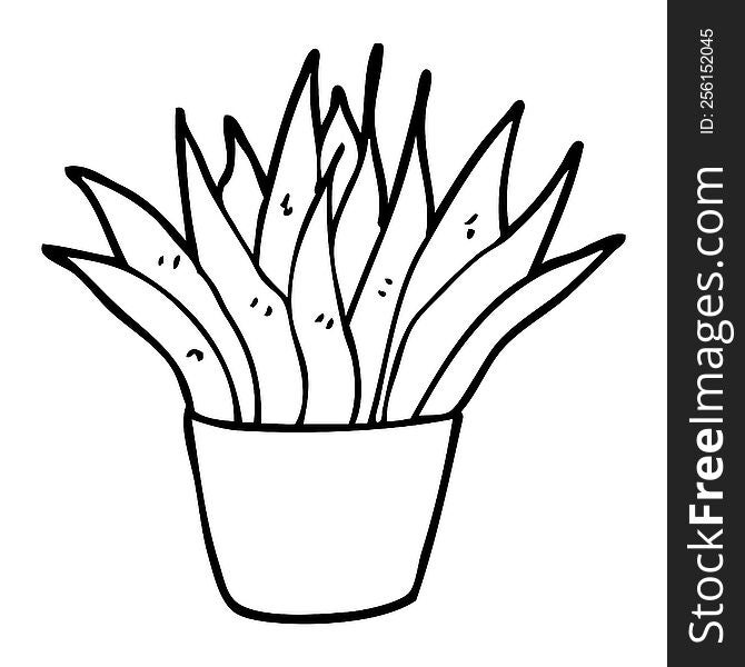 Line Drawing Cartoon House Plant