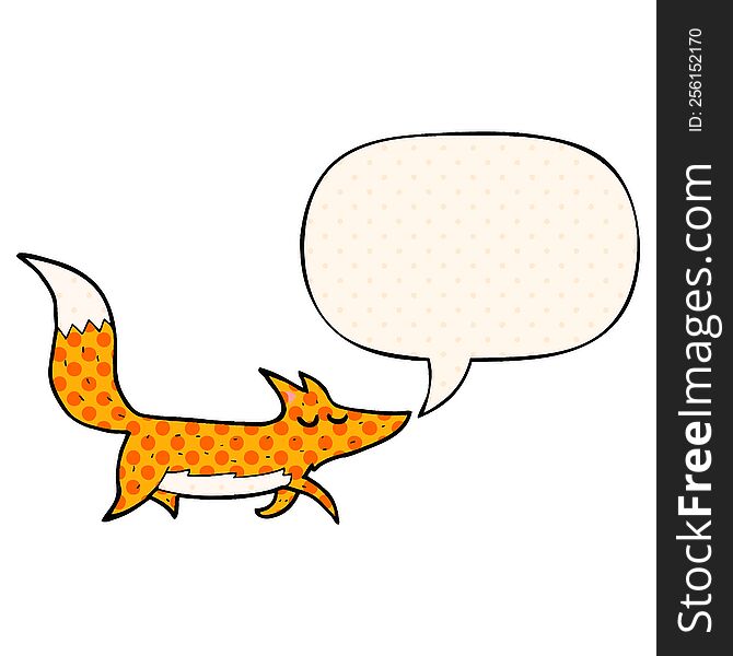Cartoon Wolf And Speech Bubble In Comic Book Style