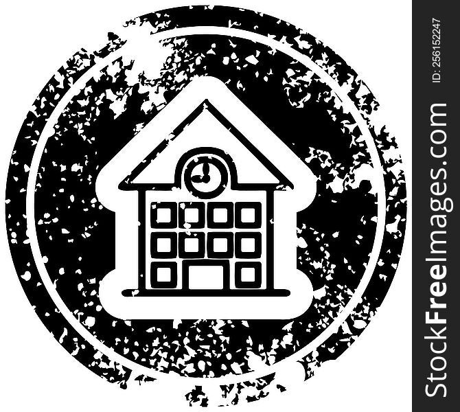 School House Distressed Icon