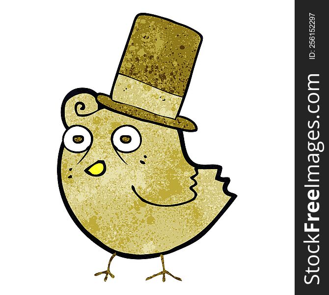Cartoon Bird Wearing Hat