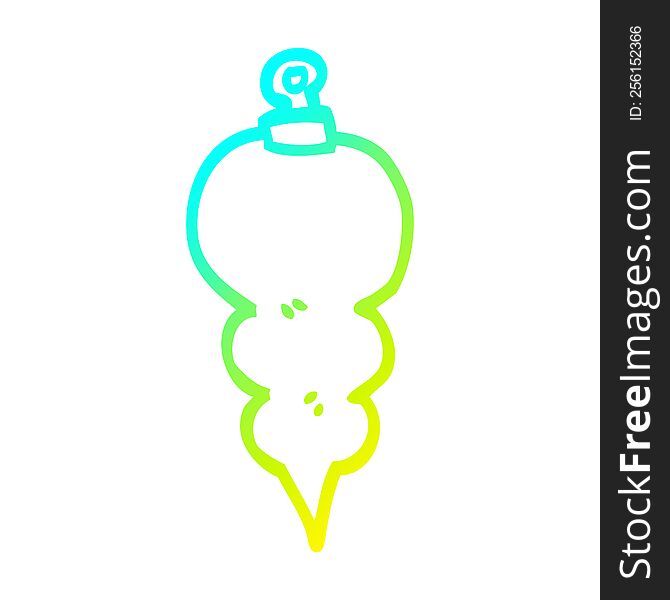 cold gradient line drawing of a cartoon xmas decoration