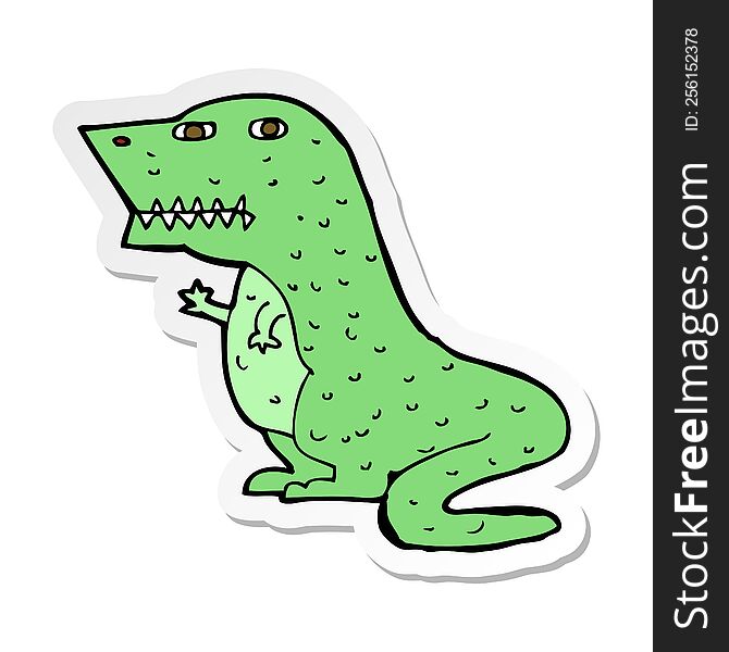 Sticker Of A Cartoon Dinosaur