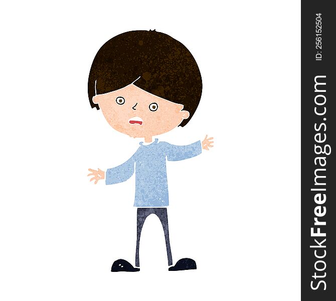 cartoon unhappy boy