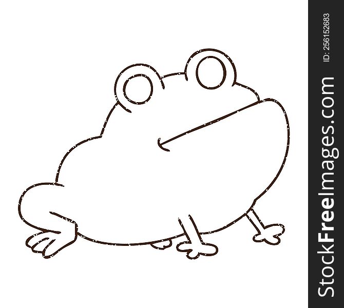 Big Frog Charcoal Drawing