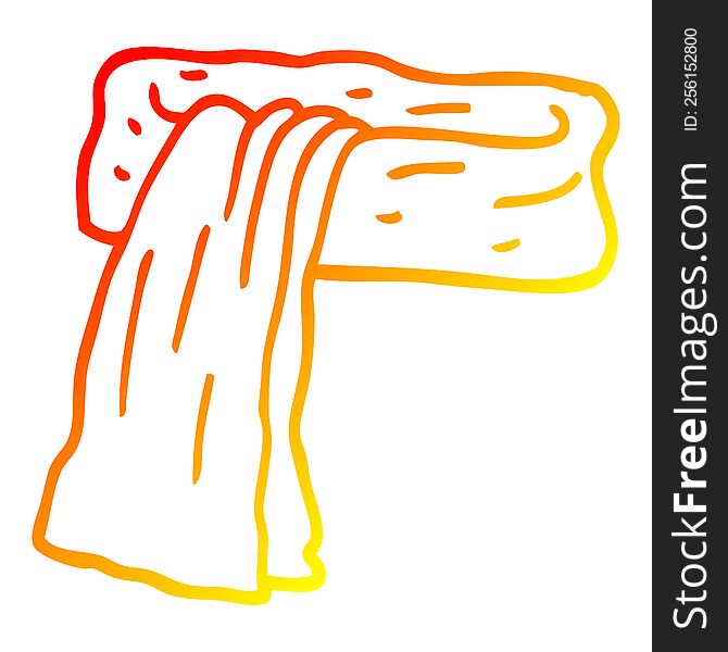 warm gradient line drawing of a cartoon scarf
