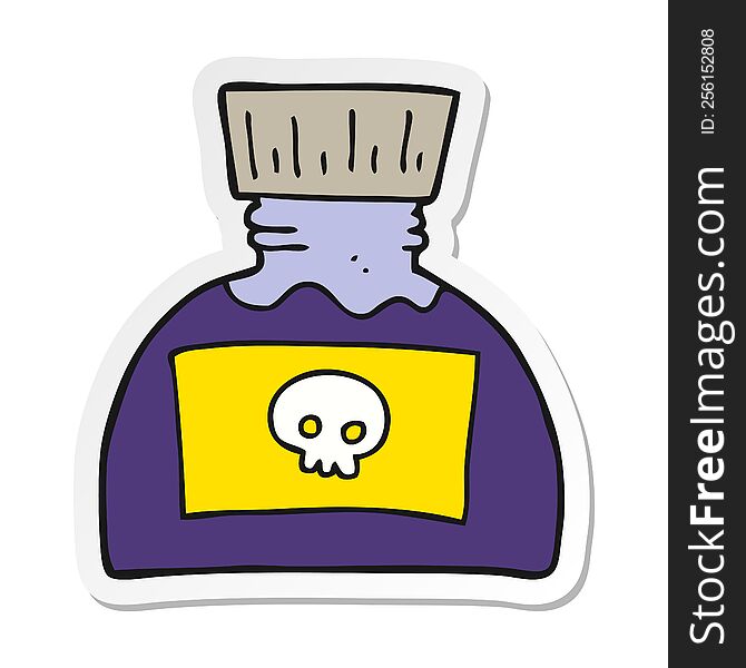 sticker of a cartoon poison